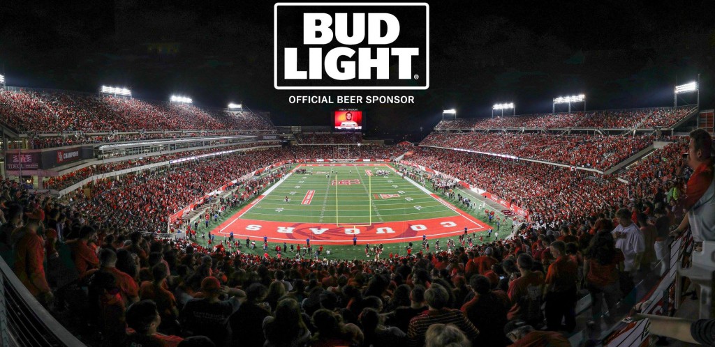University of Houston stadium with Bud light logo