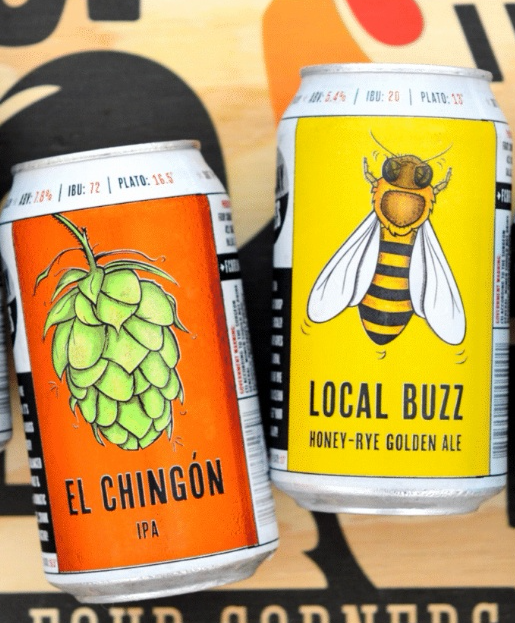 El chingon and Local Buzz beer in a can