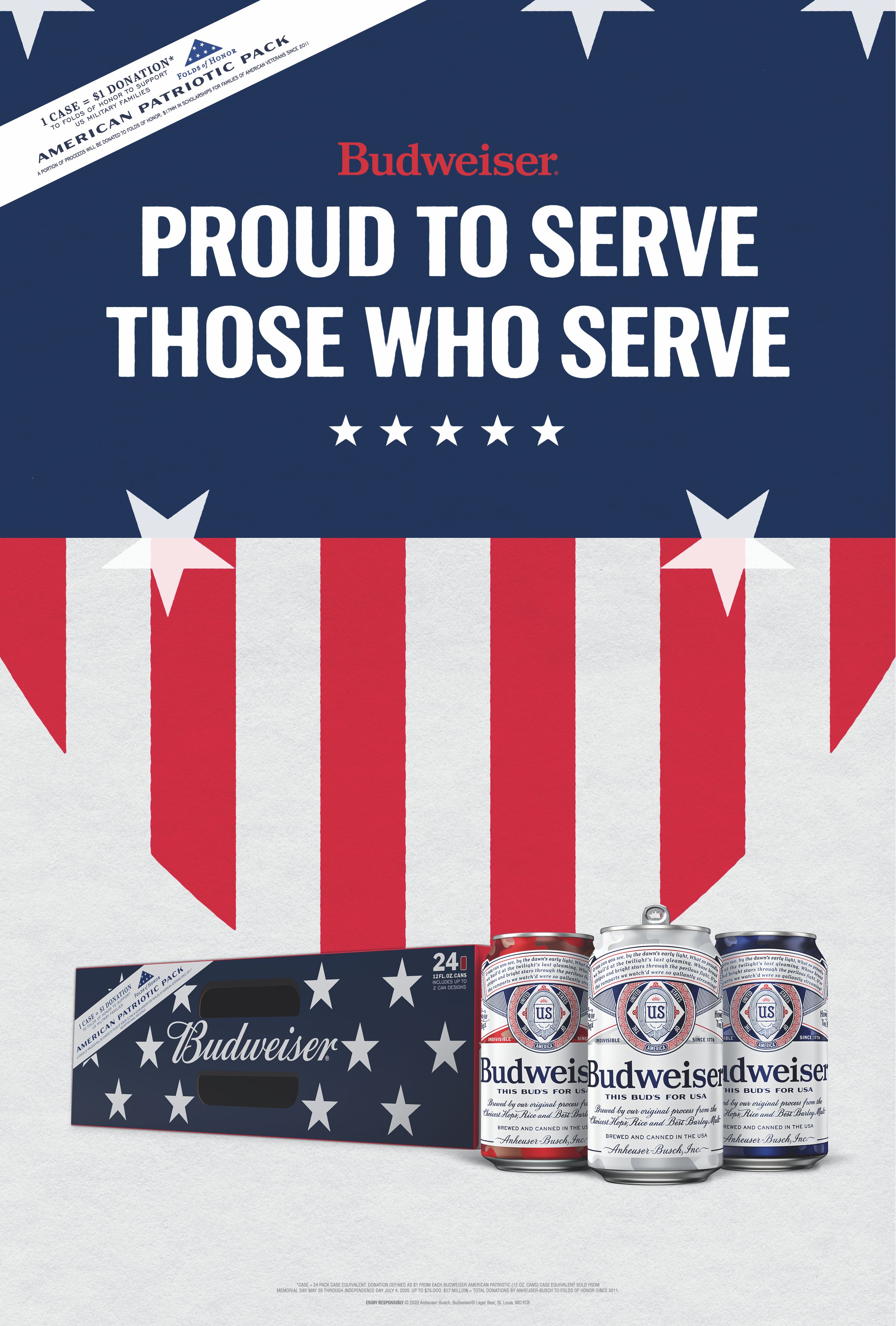 Budweiser Launches Patriotic Packs Benefiting Folds of Honor Silver